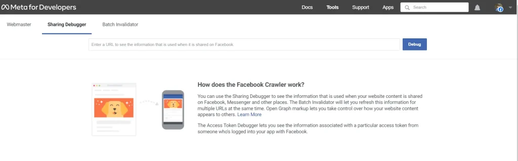 ডোমেইন চেক - facebook debugger tool